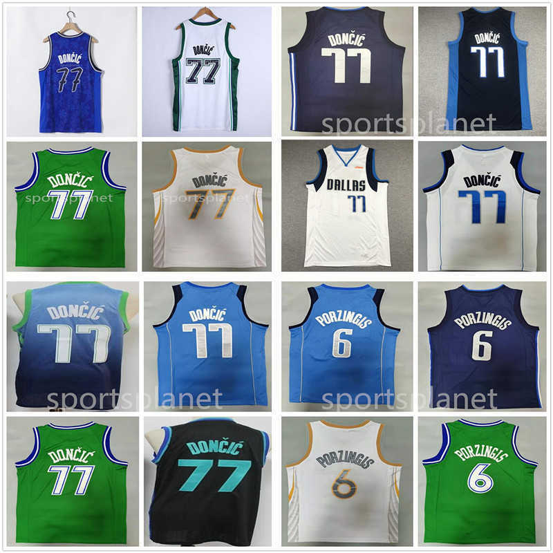 

2021 22 Fashion version''nba''75th city Luka Vintage 77 Doncic Jersey Mens Throwback Dirk 41 Nowitzki kristaps 6 Porzingis Embroidery Shirts, Orange