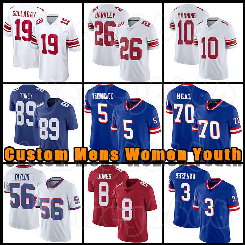 

Saquon Barkley Kayvon Thibodeaux Daniel Jones Football Jersey Kenny Golladay Sterling Shepard Lawrence Taylor Evan Neal Giants Leonard Williams New Yorks Toney, Custom men (juren)