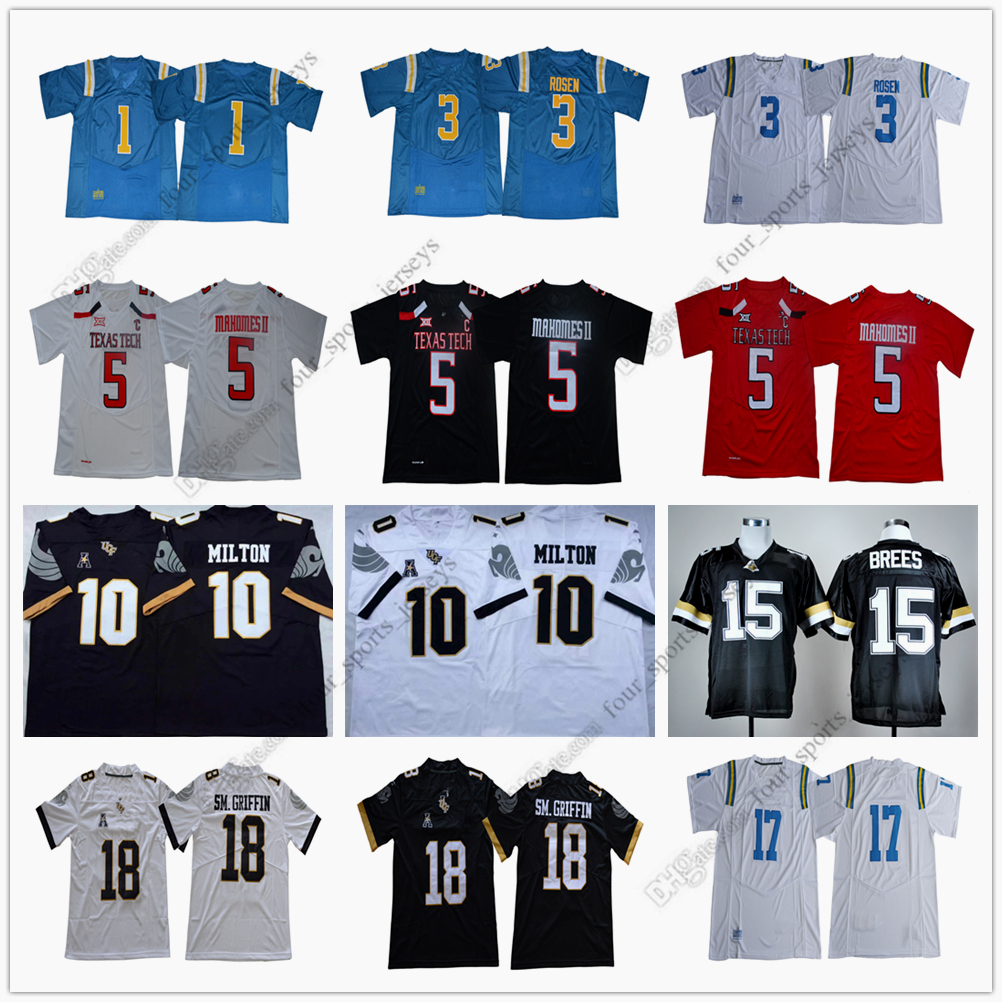 

NCAA Football Jersey 5 Patrick Mahomes II 15 Drew Brees 10 McKenzie Milton 18 Shaquem Griffin 1 Soso Jamabo 3 Josh Rosen 17 Christian Pabico, As picture