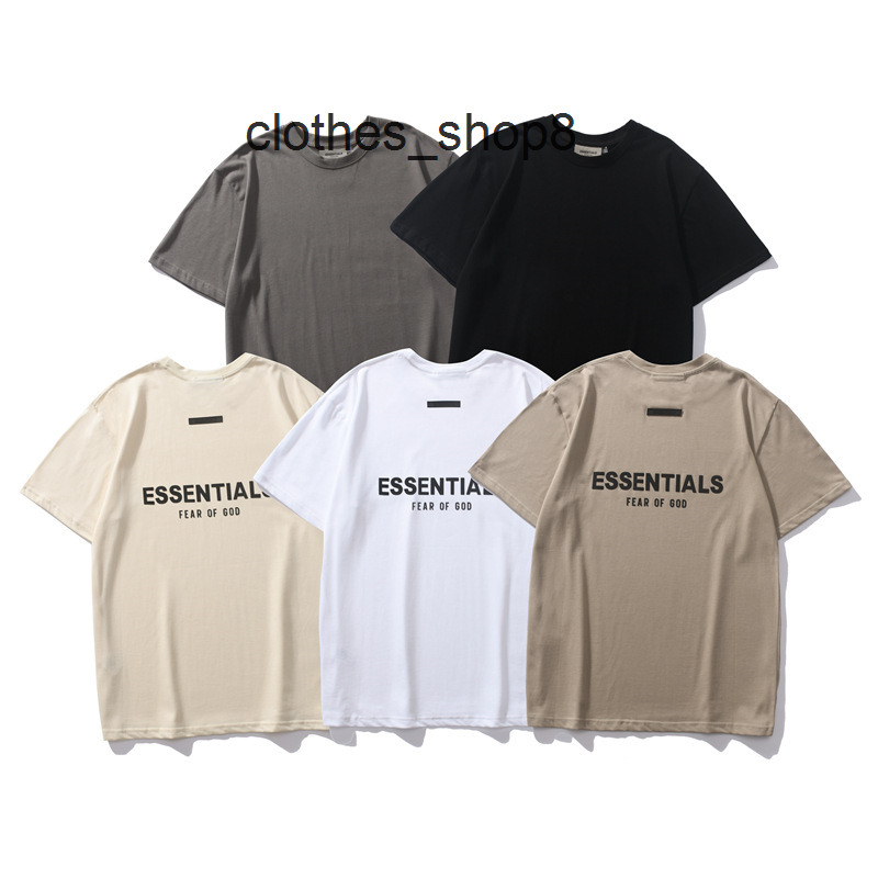 designer T-shirts Men's Sweaters High street feal of God fog double thread essentials back silicone letters men's and women's Shor