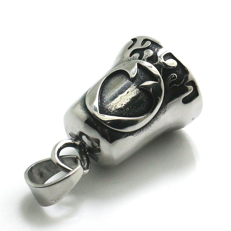 

Pendant Necklaces Unisex 316L Stainless Steel Est Flaming Poker Spades Lucky Bell PendantPendant