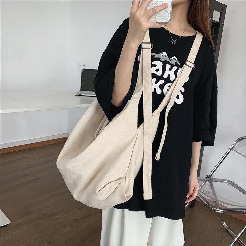 

Evening Bags Women's Shopper Tote Canvas Solid Shoulder Large Capacity Shopping Casual Handbag Ladies Messenger For GirlEvening, White
