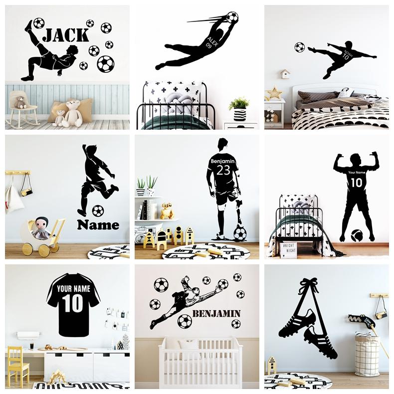 

Wall Stickers Large Football Soccer Custom Name FC Decals For Kids Boys Room Mural Bedroom Decor Decal StickerWallWall
