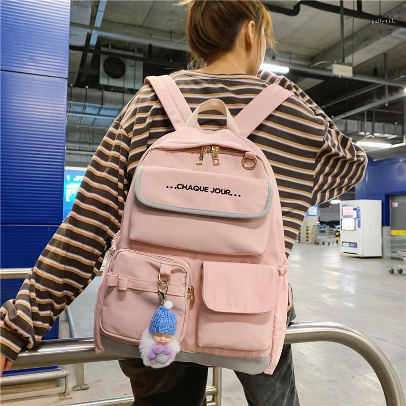 

Backpack Waterproof Nylon For Women Multi Pocket Travel Backpacks Female School Bag Teenage Girls Book Mochilas 2022, Black