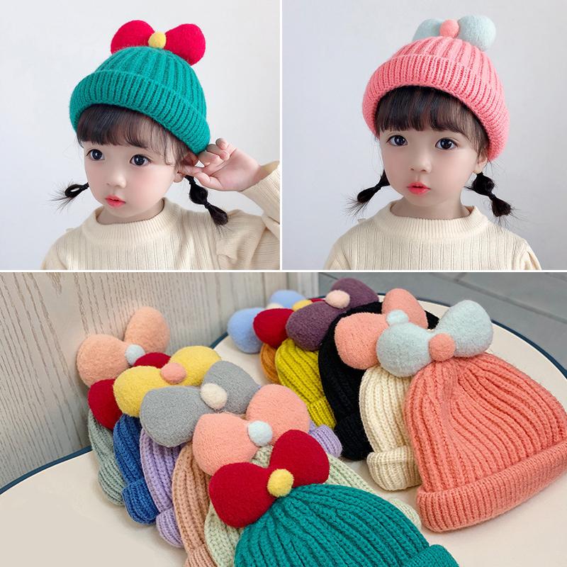 

Berets Winter Kids Hat Boys And Girls Soft Warm Knit Cap Children Cartoon Mouse Ears Beanie Bonnet Enfant Fashion Baby 1-4 YearsBerets