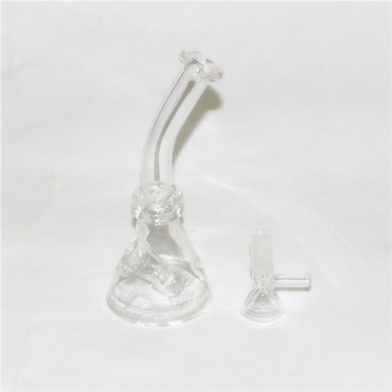 

Hookah Glass Beaker Mini Water pipe oil rigs wax smoking bubbler pipes with 10mm glass bowls