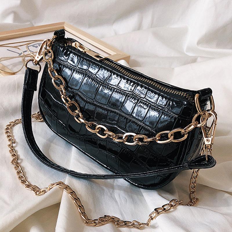 

Evening Bags Crocodile Pattern Crossbody Shoulder Square For Women 2022 Solid Color PU Leather Chain Handbags Female Travel Hand BagEvening, Green