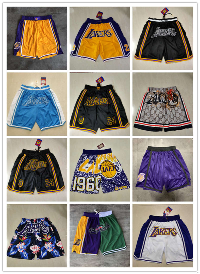 

Los Angeles''Lakers''men Throwback Basketball Shorts pocket purple, Color