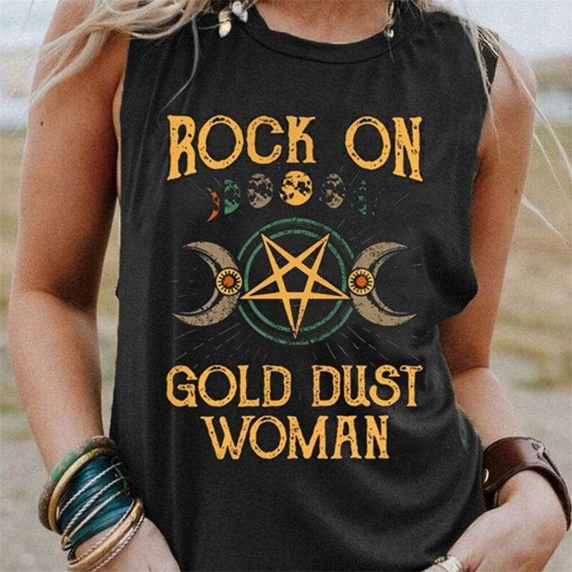 

Summer Rock on Gold Dust Woman Shirt Vintage Goddess Sleeveless Shirts Stevie Nicks TShirts Full Figured Tee Shirt Y2k Top 220704, Claret