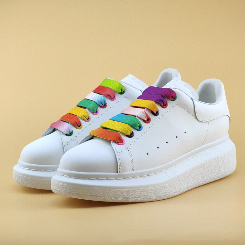

White Designer Shoes New Gradient Color Thick-soled Couple's Trendy Sneakers, Pink