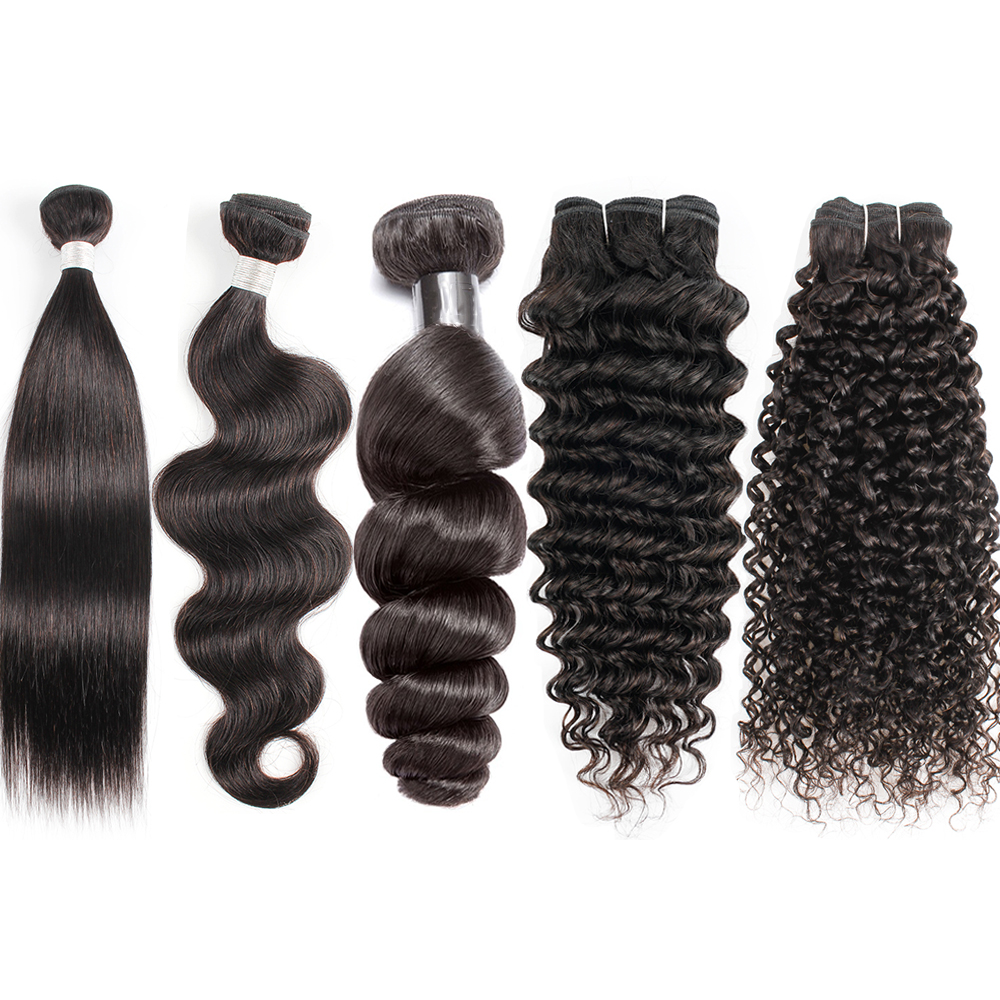

3/4 Bundles 10-26inch Brazilian Virgin Remy Human Hair Straight Body Loose Deep Wave Double Weft, Body wave