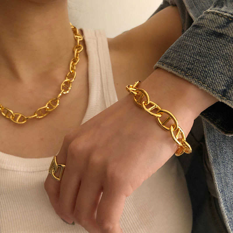 Foxanry Ins 925 Sterling Silver Women's Pullover Necklace, Retro, Gold-plated, Luxury Jewelry, Birthday Party Gift, France-image-747039781