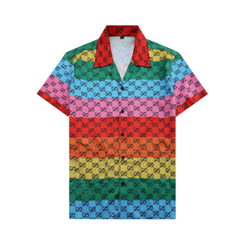 

2022 Fashion Summer Men Casual Shirts Short Sleeve Tops Hawaiian Beach Loose Shirts, As the picture shows