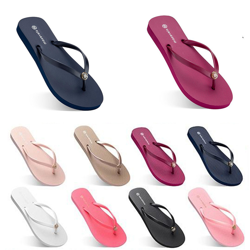 

model ffashion Slippers Beach shoes Flip Flops womens green yellow orange navy bule white pink brown summer sport sneaker 35-38-39, Color#1