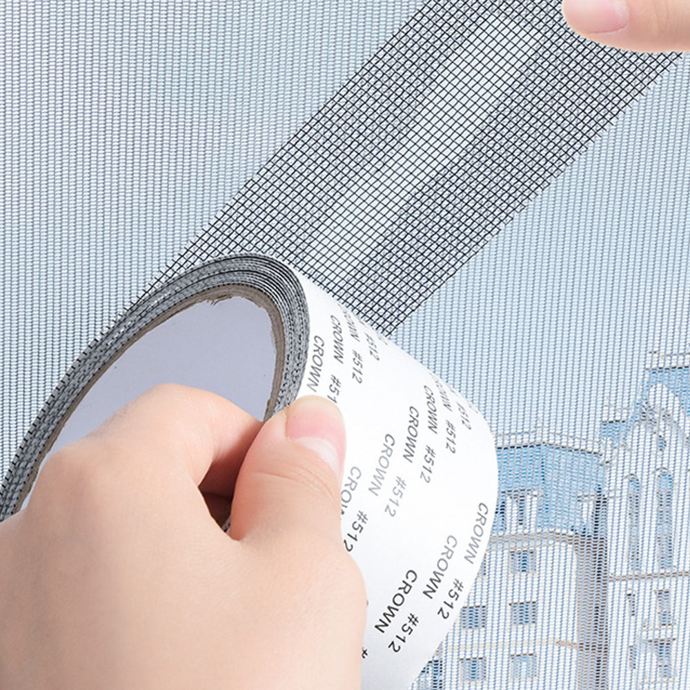 

Curtain Window Screen Repair Tape Self-adhesive Net Door Fix Patch Anti-Insect Mosquito Mesh Broken Holes Repair, Black