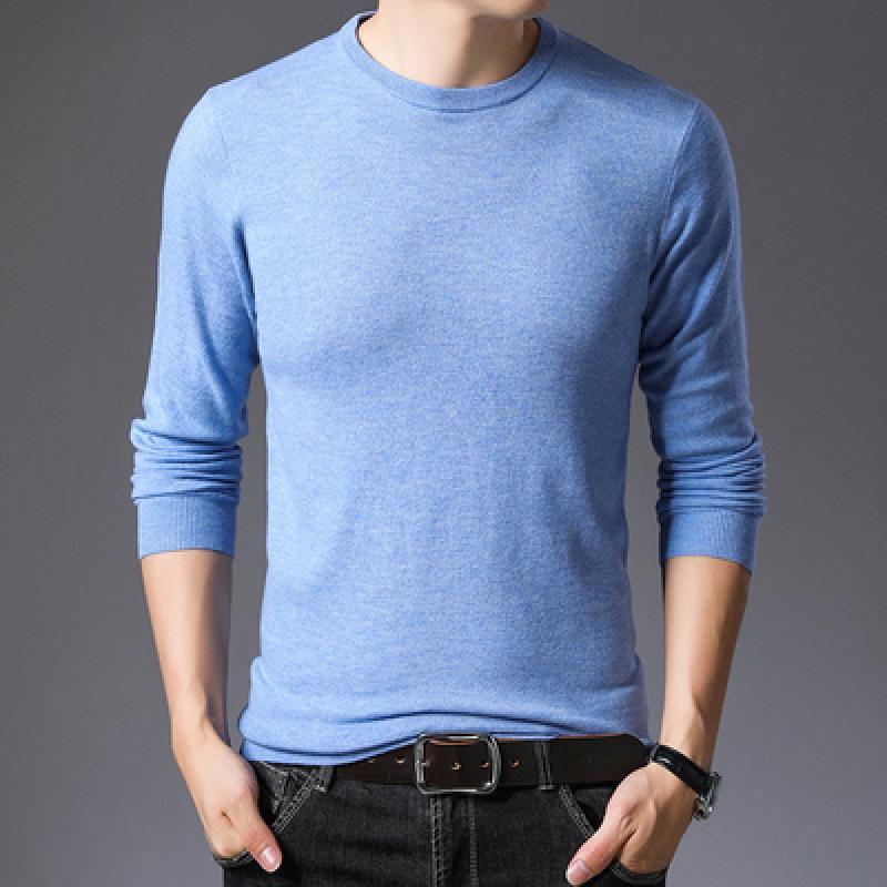 

Men' Sweaters Autumn Men' Round Neck Knitted Pullover Business Casual Solid Color Sweater Bottoming Shirt Male Brand Clothes SweaterMe, Red