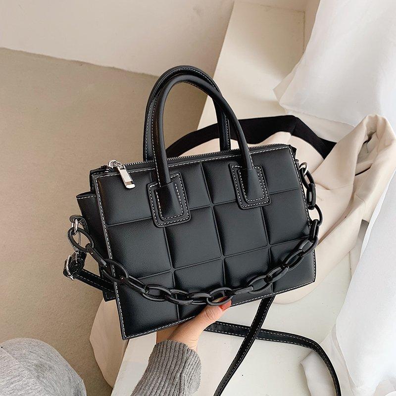 

Evening Bags High Quality Lattice Pattern Leather Shoulder For Women 2022 Designer Minimalist Retro Female Handbag CrossbodyEvening EveningE, Black