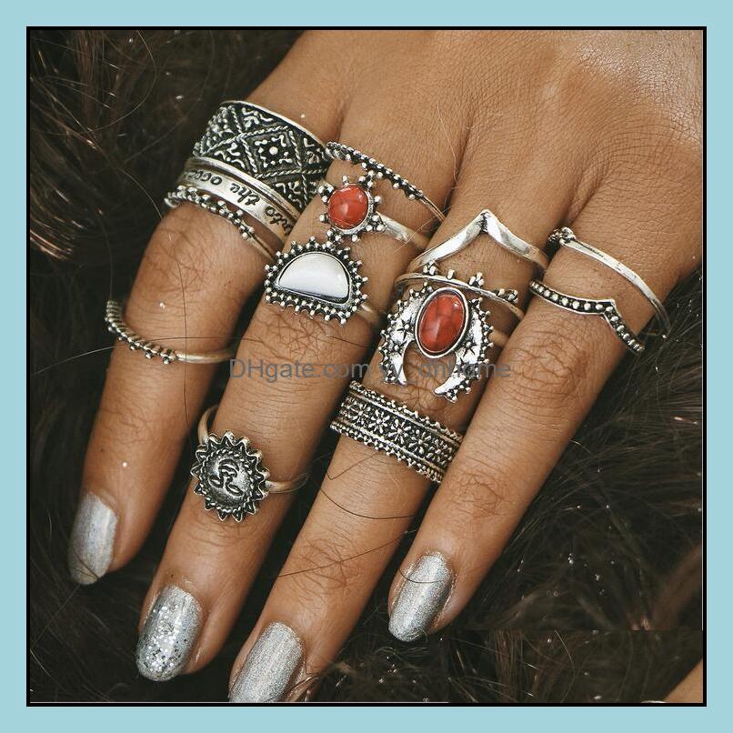 

Band Rings Jewelry Sier Carved Retro Exquisite Cute Personality Punk Style Knuckle Fashion Wholesale - Drop Delivery 2021 4Qq2H