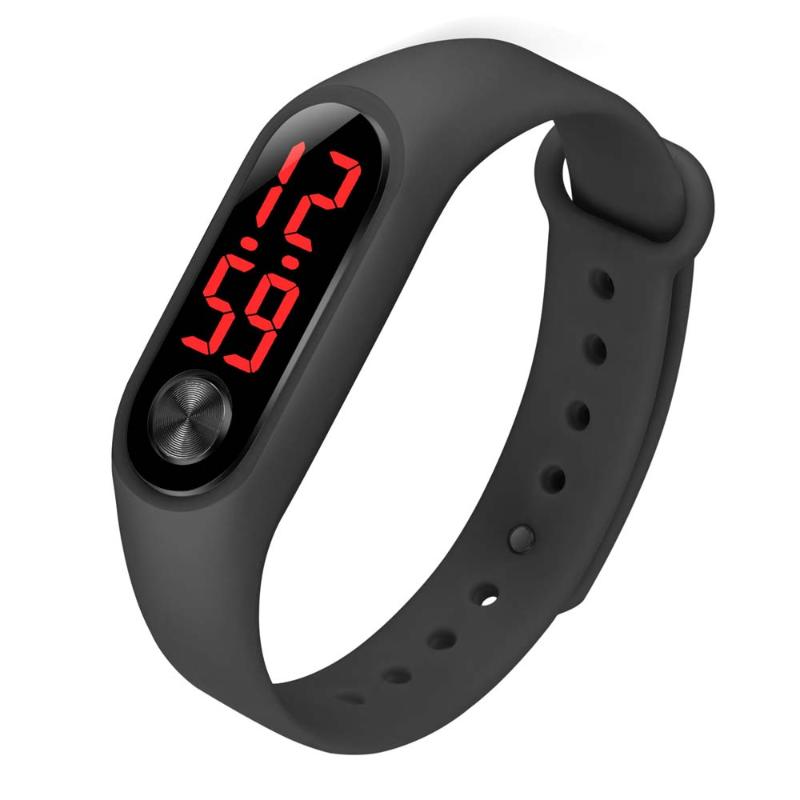 

Wristwatches Electronic Wristband Mens Watches Women LED Digital Watch Men Fashion Reloj Deportivo Para Mujer Drop Kids, Red