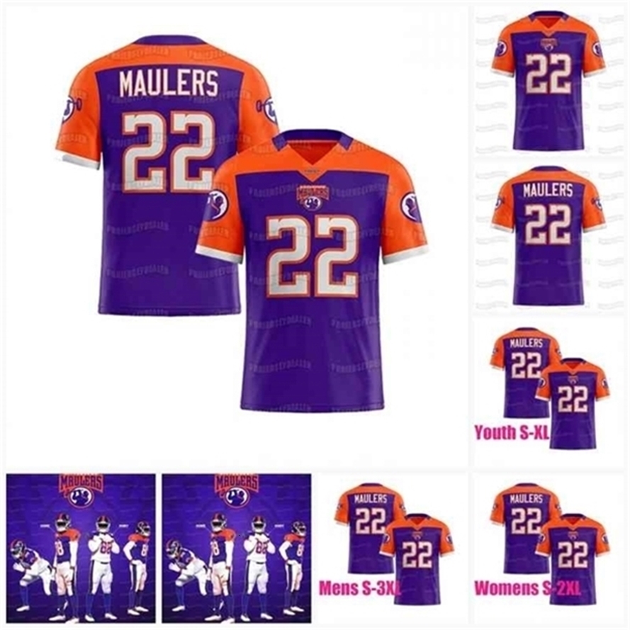 

Mit 2022 Maulers USFL Football Jersey Custom Jersey, White mens s-xxxl