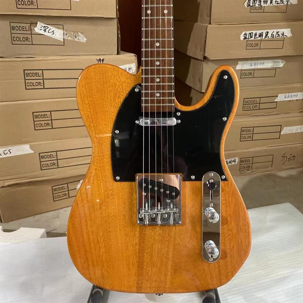 

Rare 1952 Mahogany Natural Tele Butterscotch Blonde Electric Guitar Black Pickguard Vintage Tuners Custom Shop V logo Rosewood 244w