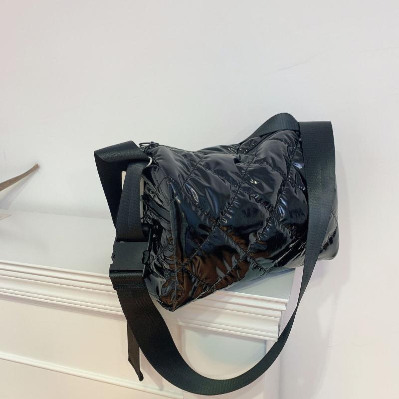 

Evening Bags Casual Sapce Padded Quilted Crossbody Bag Lingge Women Shoulder Waterproof Nylon Messenger Large Tote Winter Purse 2022, Black