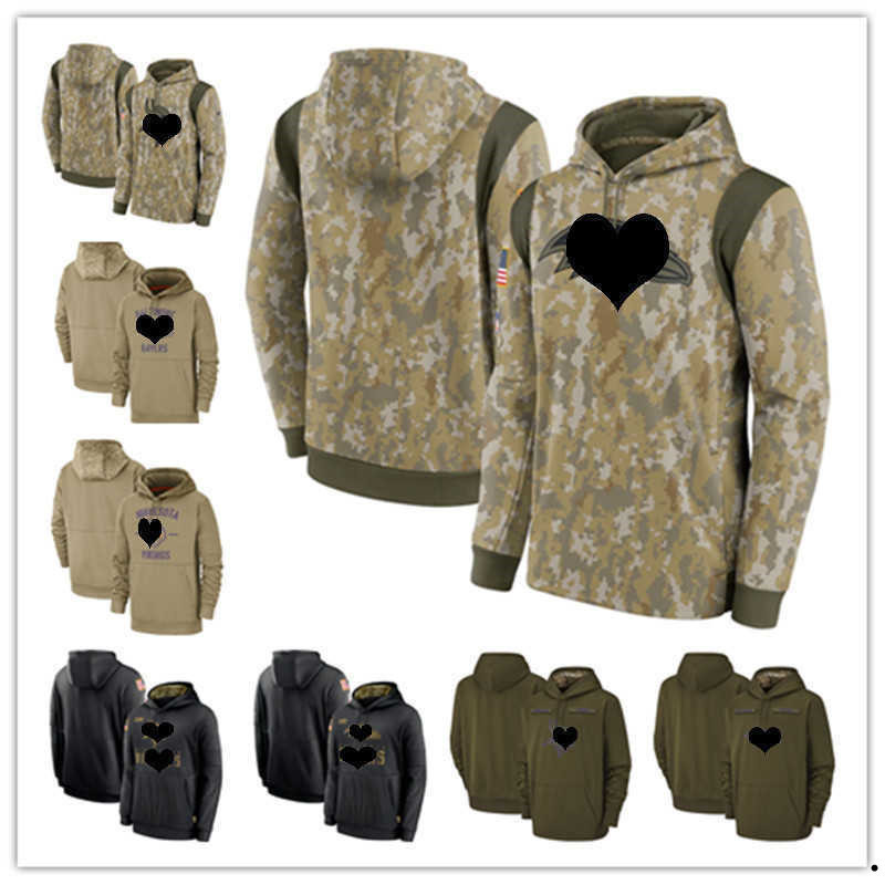 

Baltimore''Ravens''Minnesota''Vikings''Men Women Youth Camo Football Hoodie Wear 2021 Salute To Service Therma Performance Pullover, Color