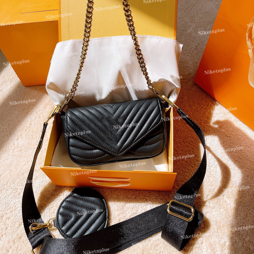 

Luxury 2022 SS Wave Multi-Pochette Bag Shoulder Handbags Adjustable Shoulders Strap Envelope Clutch Bags Circular Wallets Chain Fashion Cross Body Handbag Totes, #1