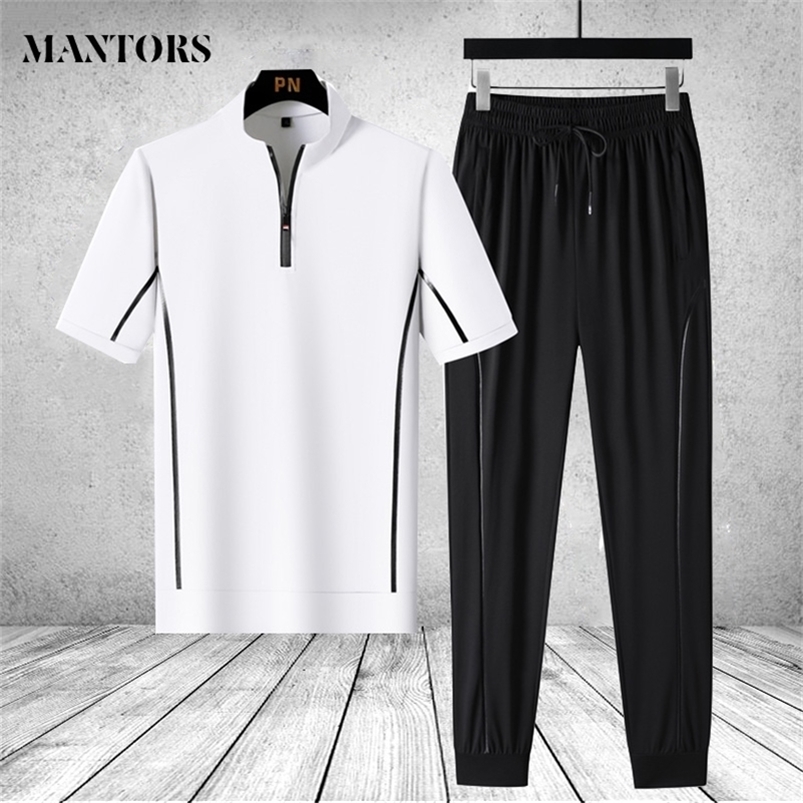 

Men' Tracksuits Men' Short Sleeve T-shirt Sets Sports Trousers Two Pieces Pants Casual Male Suits Fashion Oversized Tracksuits 4XL 5XL 220826, Yzd2022grey