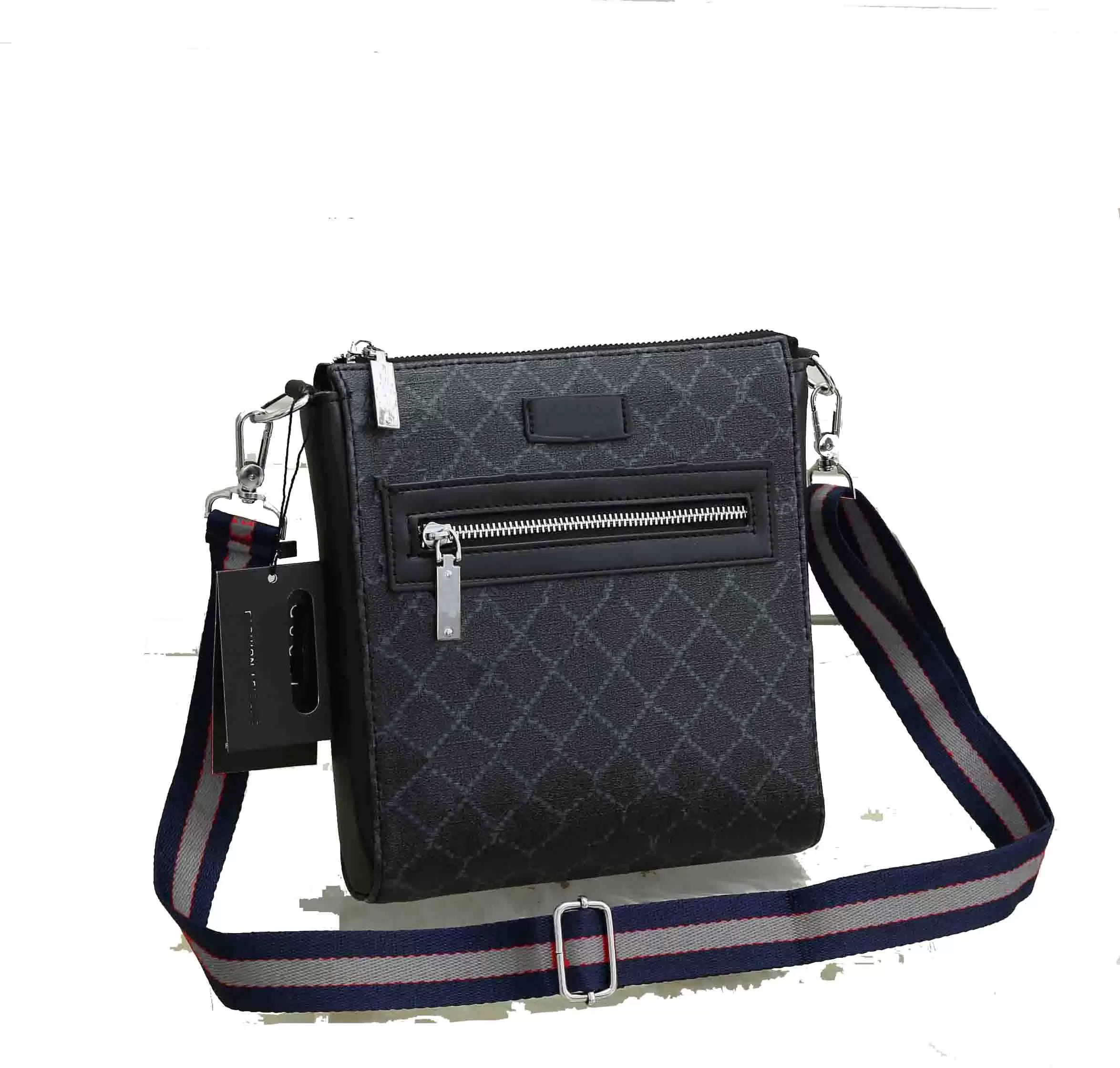 

Men Shoulder Bag Designers Crossbody Business Messenger Bags For Fashion Casual Red green shoulder straps, Black #29*27*3cm
