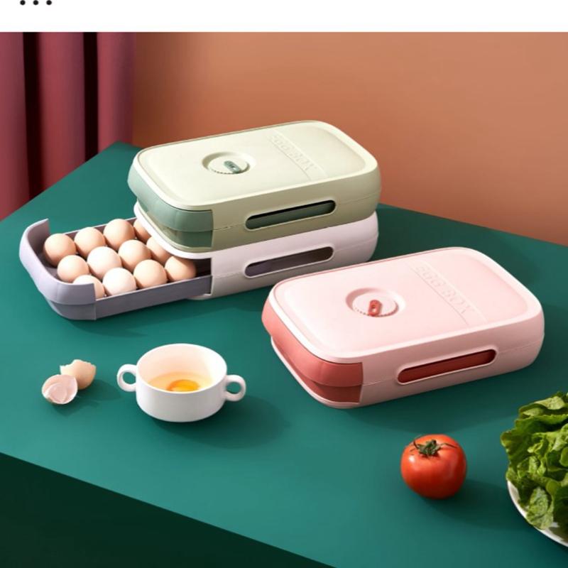 

Storage Bottles & Jars Egg Box Kitchen Drawer Type Refrigerator Fresh Keeping Dumpling Household Eggs Holder