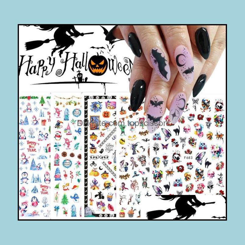 

Stickers Decals Nail Art Salon Health Beauty Christmas Halloween Set 3D Self-Adhesive For Women Girls Kids Diy Manicure Tip Drop Delivery, Randomly sended color