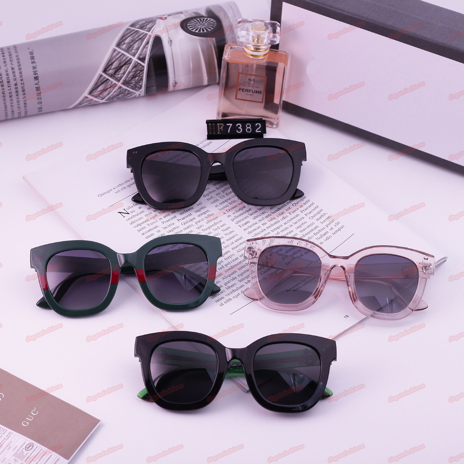 

Designer sunglasses for woman New men's and women's polarized GG little bee sun glasses Fashion Driving trendy big frame thin face square glasses