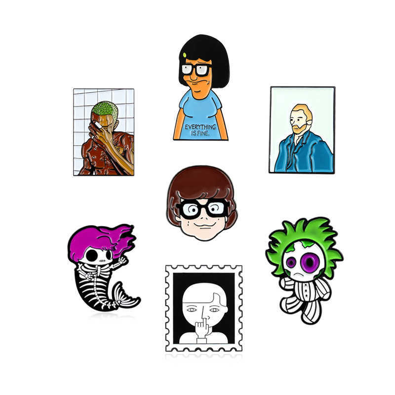 

Fashion cartoon character avatar collection trend alloy brooch jewelry