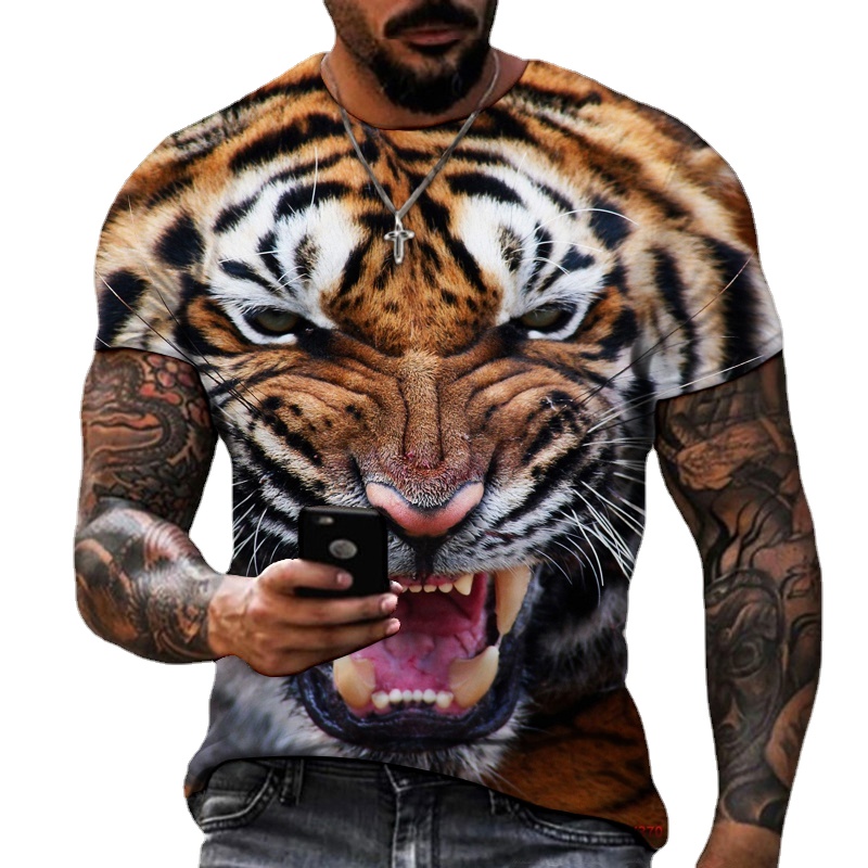 

Men/Women Summer Fashion 3D Tiger Printed T Shirts Personality Cool Printing Graphic Tee Shirt Unisex Short Sleeve T-shirt Plus Size, Order remarks