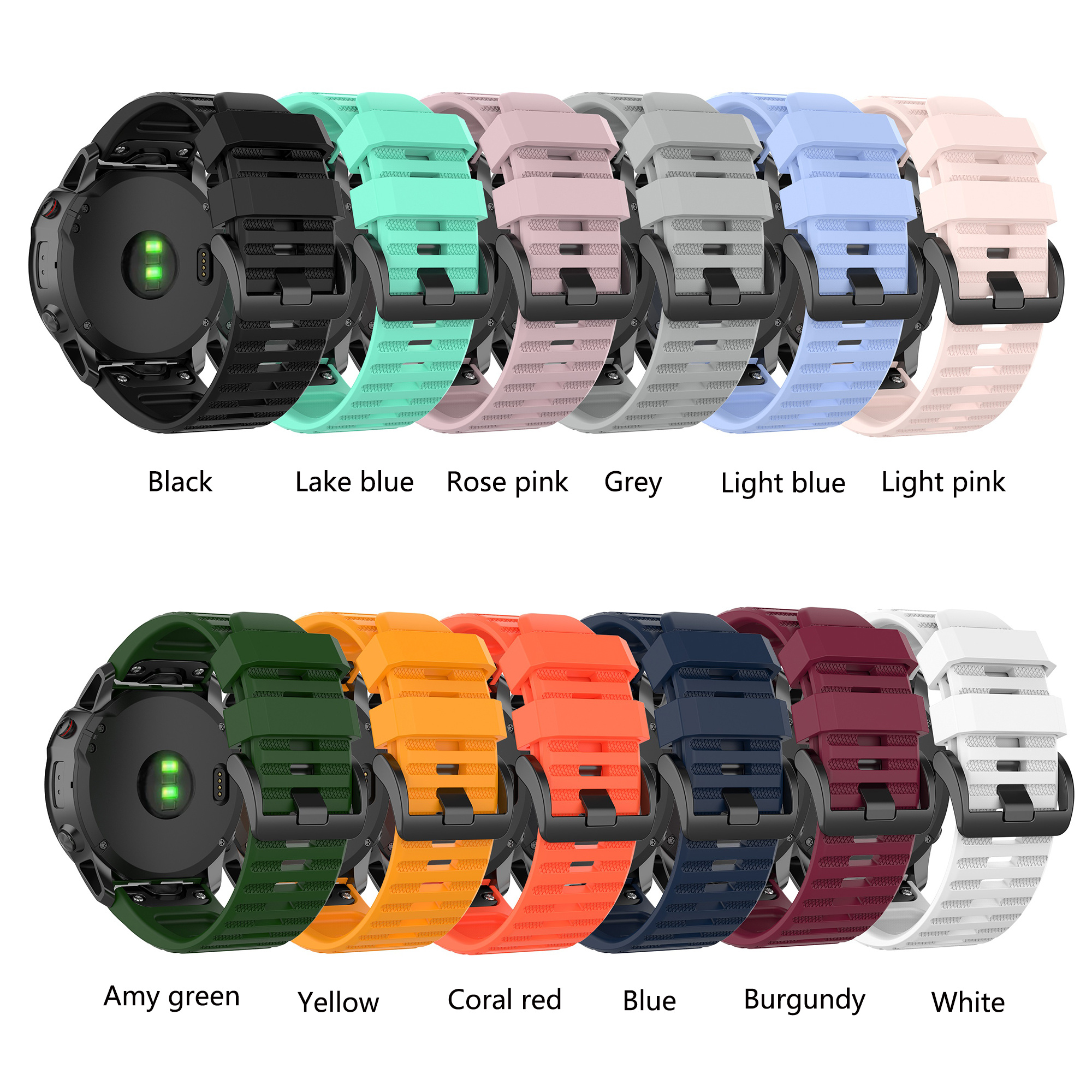 

Soft Silicone Watch Strap For Garmin Fenix 7/6/5Solar/Sapphire Solar/Descent G1/EPIX/instinct 2/Approach S62/Forerunner 945/935 watch band