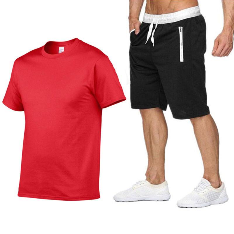 

Men' Tracksuits Summer Men' Outfits Casual Shorts T-Shirts Harajuku Street Sweatpants Tops T-Shirt SetsMen, Dark gray-set