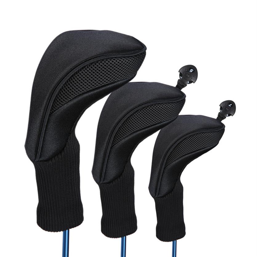 

Black Golf Head Covers Driver 1 3 5 Fairway Woods Headcovers for Golf Club Fits All Fairway and Driver Clubs 3Pc307A