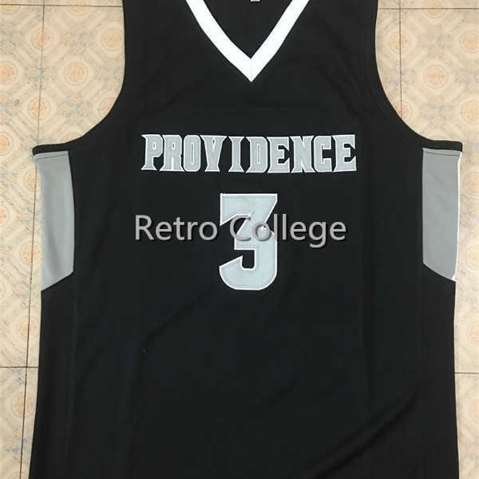 

Sjzl98 Men's #3 Kris Dunn Providence Friars College Retro throwback basketball jersey Stitched any Number and name, Black
