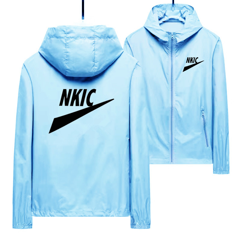 

Sunscreen Waterproof Beach Brand Casual Light blue Jackets Ultra Light Men's Summer Hooded Jacket Super Thin Windbreaker Packable Skin Coat, Navy blue 1