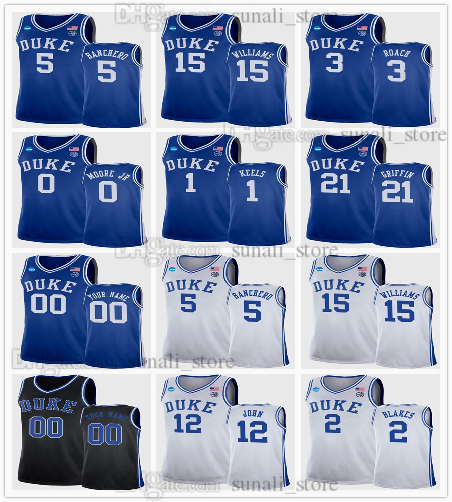 

2022 NCAA 5 Paolo Banchero Jerseys Duke Basketball Blue Devils College 3 Jeremy Roach 0 Wendell Moore Jr. 15 Mark Williams 21 AJ Griffin 1 Trevor Keels 2 Jaylen Blakes, Women white