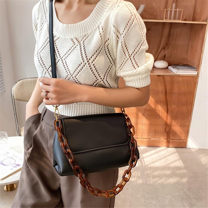 

Cross Body Solid Color Retro Hand Chain Small Square Bag Soft Leather One-shoulder Diagonal BagCross, Blue