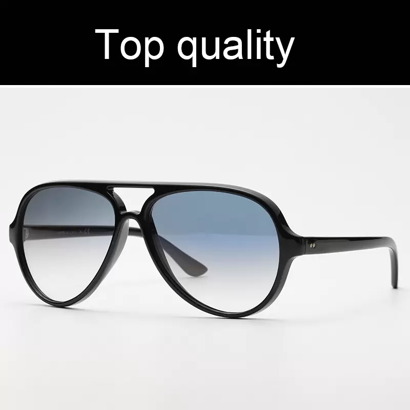 

Top Quality 4125 Sunglasses Men Women Retro Sun Glasses Nylon Frame G15 Lenses Original Packages Cat Design Jvn raies ban oakleies