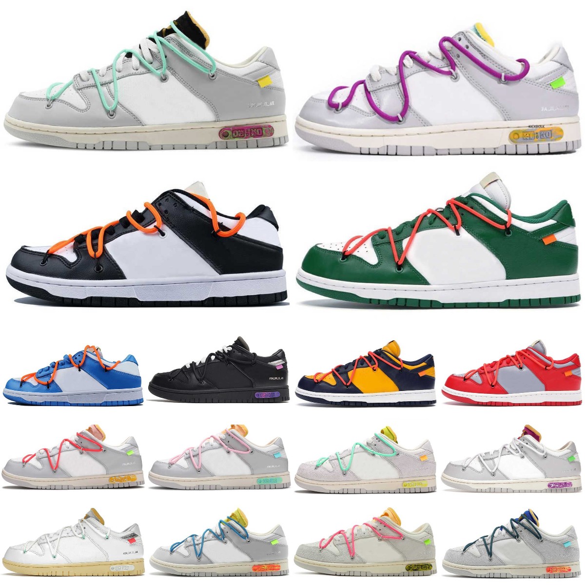 

NEW Designers Dunksb casual shoes SBdunk Mens Women Lot 1 05 Of 50 Collection Red Pine Orange Green SB Dunks Low Grey White OW The 50 TS Trainer Chunky Sneakers, Box