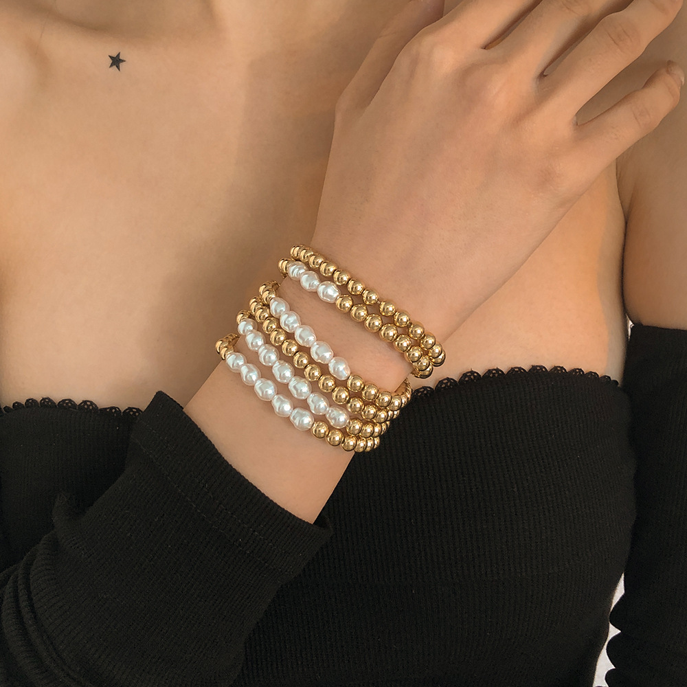 

Fashion Womens Multilayer Bracelet strand Female Girls Gold Chain Bracelets Alloy Jewelry Gift For Women