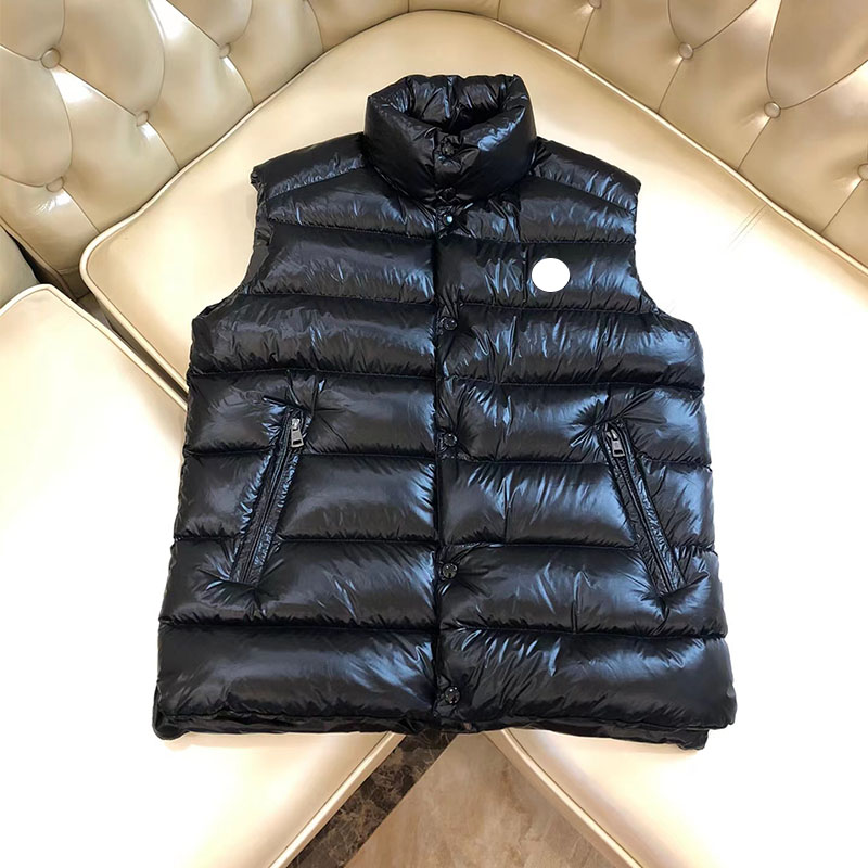 

2022 Superior quality Vest Unisex no cap down jacket Fashion Casual Warm 90 white goose down Short Coat Winter Outerwear Parkas, Black