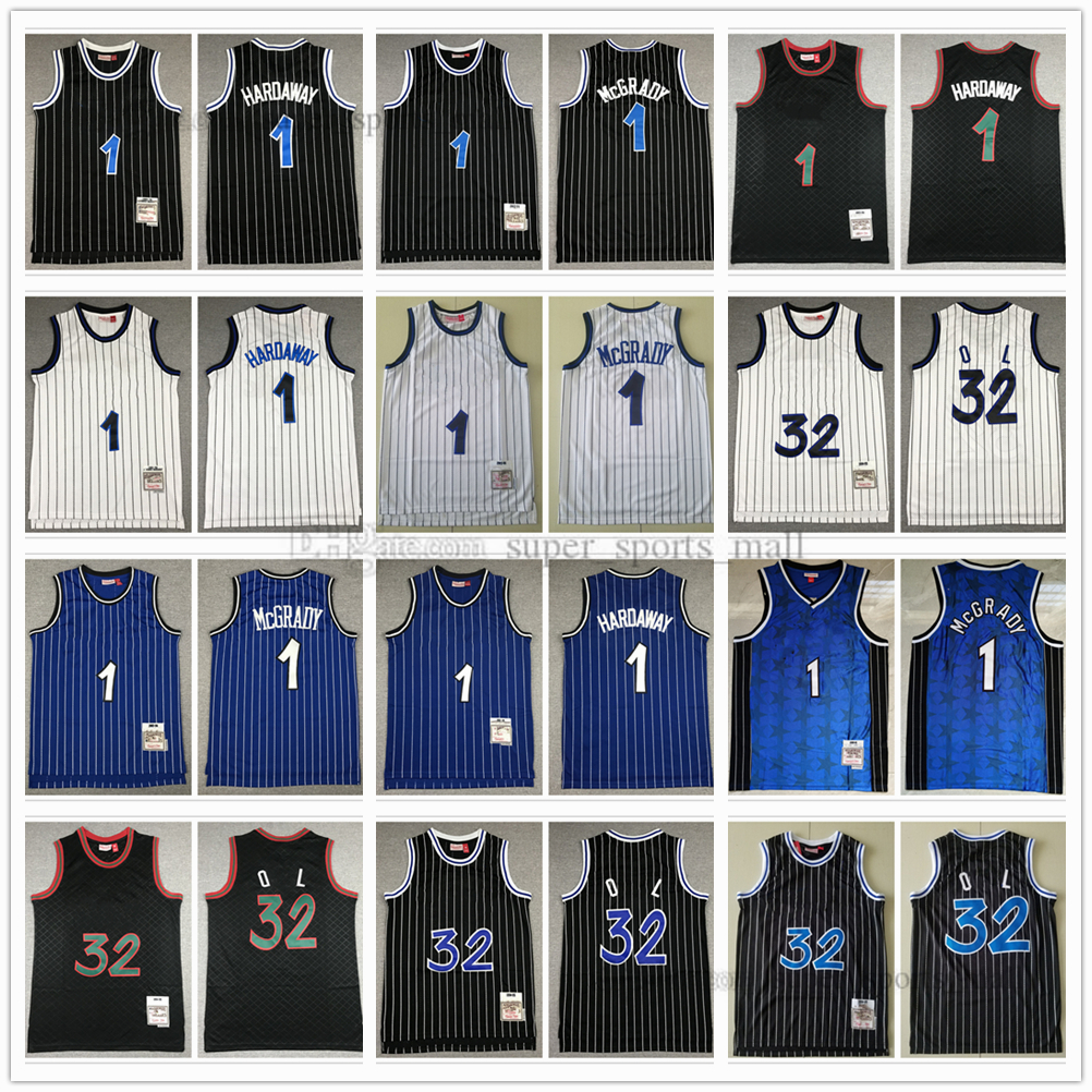 

Retro Mitchell&Ness Basketball Jerseys 1 Penny Tracy Hardaway McGrady Jersey Mens Stitched White Black Blue 1993-94 1994-95 2003-04, As picture