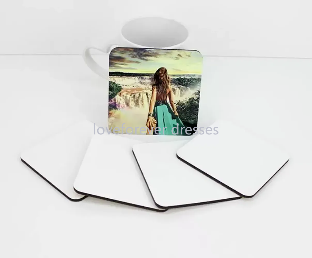 

95x95mm Sublimation Coaster 4mm Thick MDF Wooden DIY Gift Cup Mat Customized Desk Decoration Cup Pad for Coffee Mug Water Bottle CC
