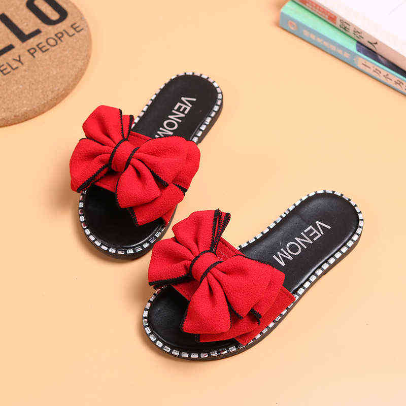 

Children Shoes For Girls Slippers Summer Sandals Kids Girls Princess Slippers Fashion Beach Shoes With Bow flip flops G220418, Pink