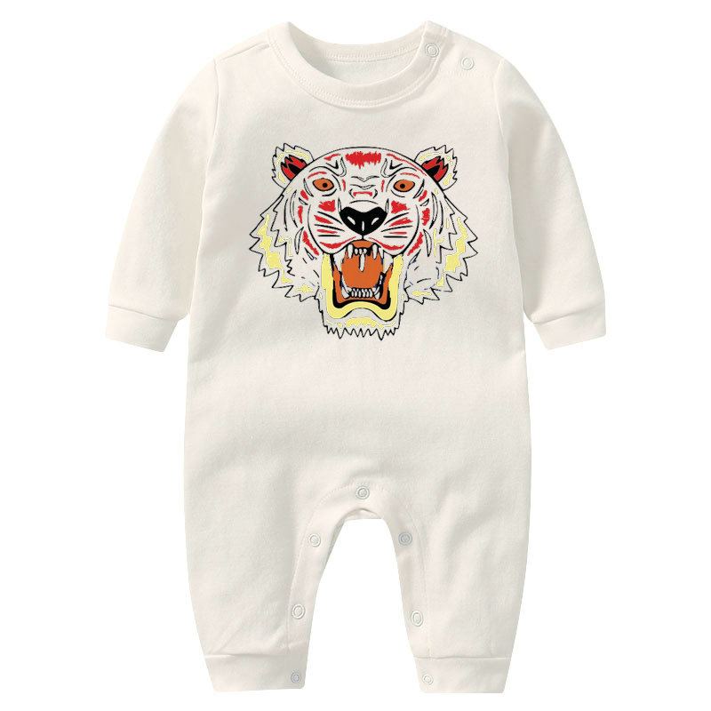 

Fashion baby Rompers Boys girls kids designer print summer short-sleeved and Long sleeve jumpsuit newborn romper, White long sleeve